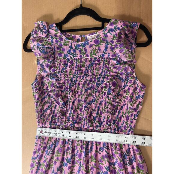 BANJANAN DRESS SMALL PURPLE MILKMAID WEST COUNTRY COASTAL COTTAGECORE - Picture 15 of 16